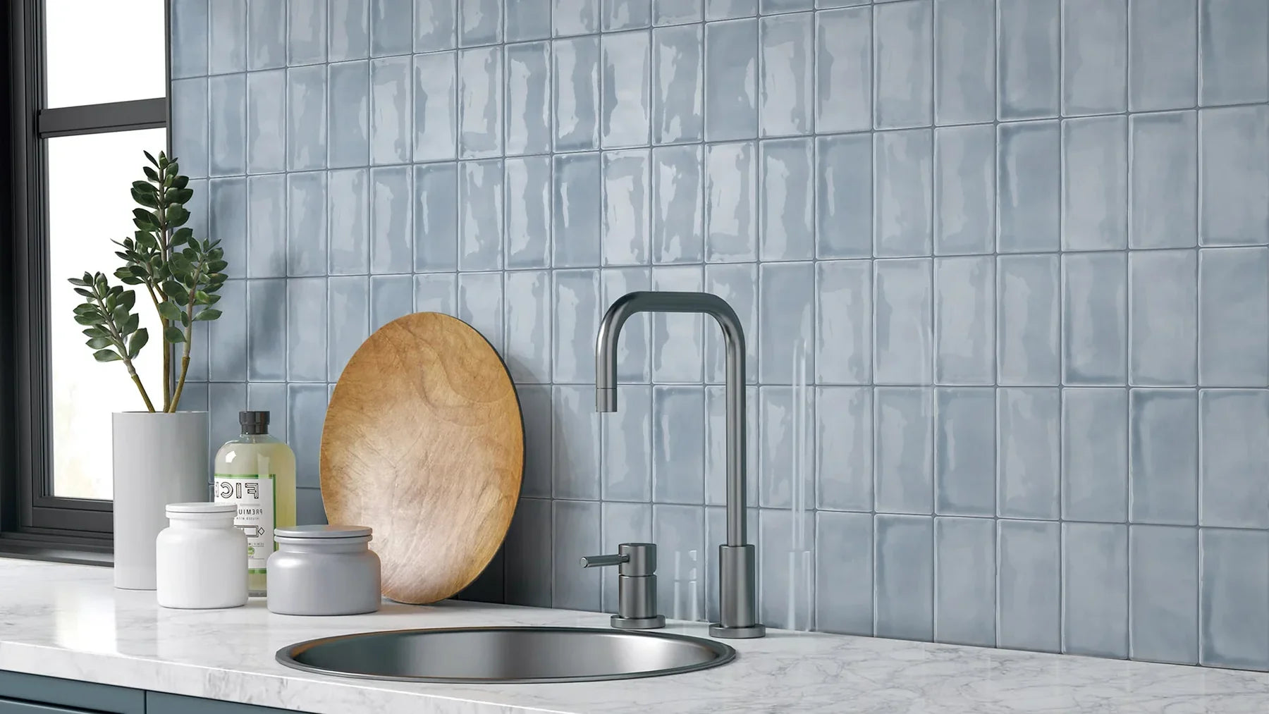 Luxe Sea Blue Ceramic Tile