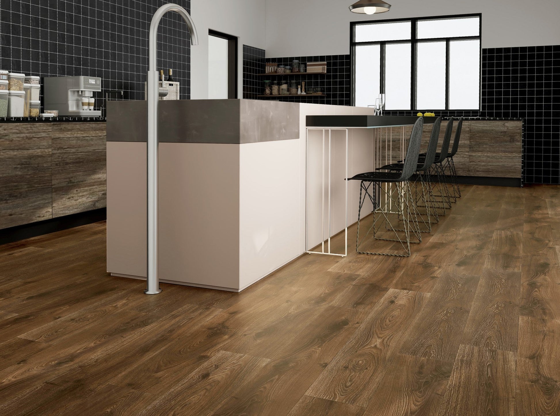 MTF Brown Vintage Oak water-resistant laminate flooring render image