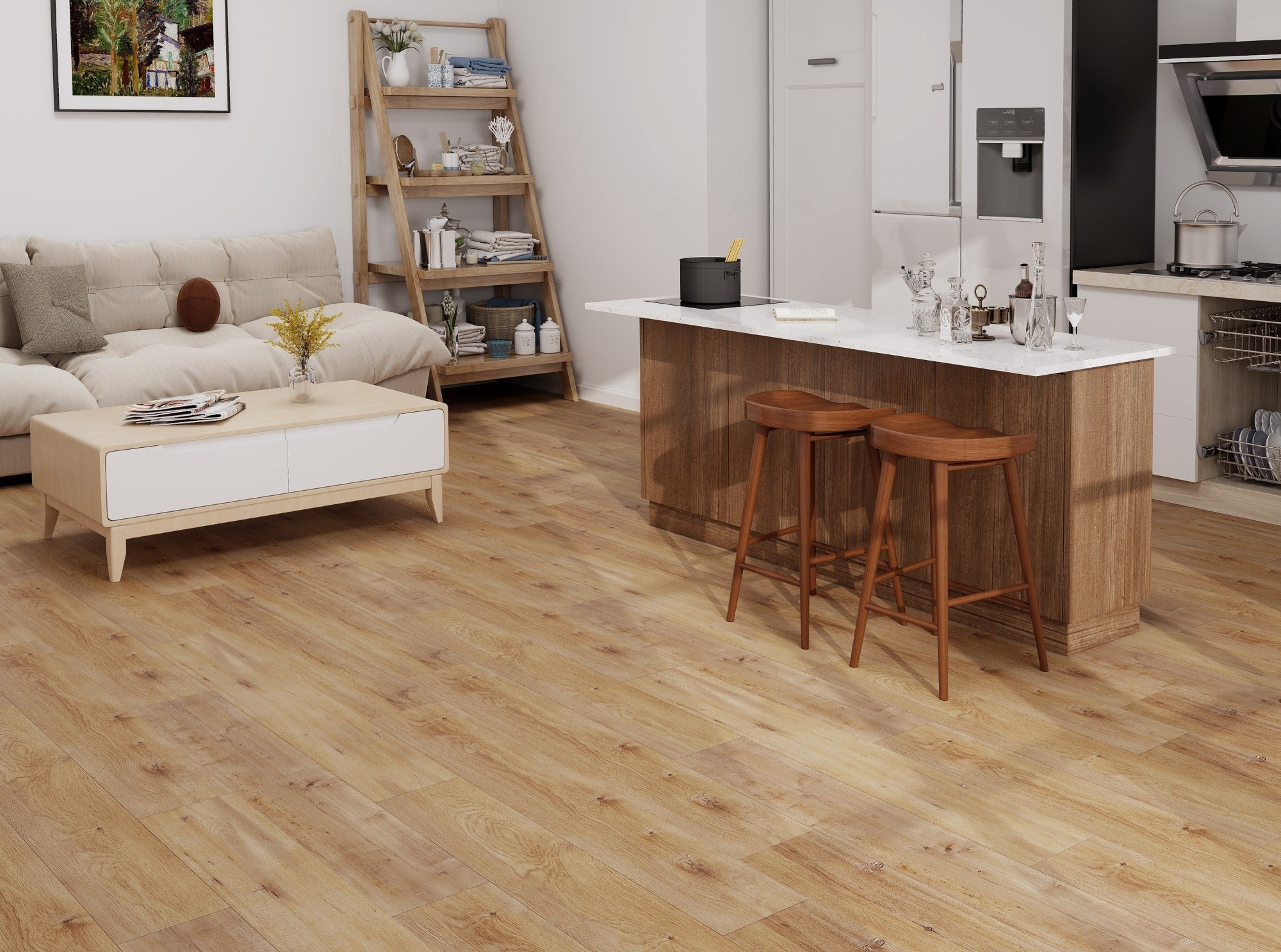 MTF Towny Oak water-resistant laminate flooring render image