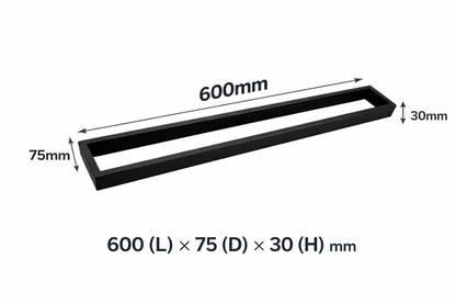 Modern Matte Black Square Single Towel Rail 600mm | SS304 Bathroom
