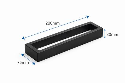 Matte Black Square Hand Towel Ring SS304 | Bathroom