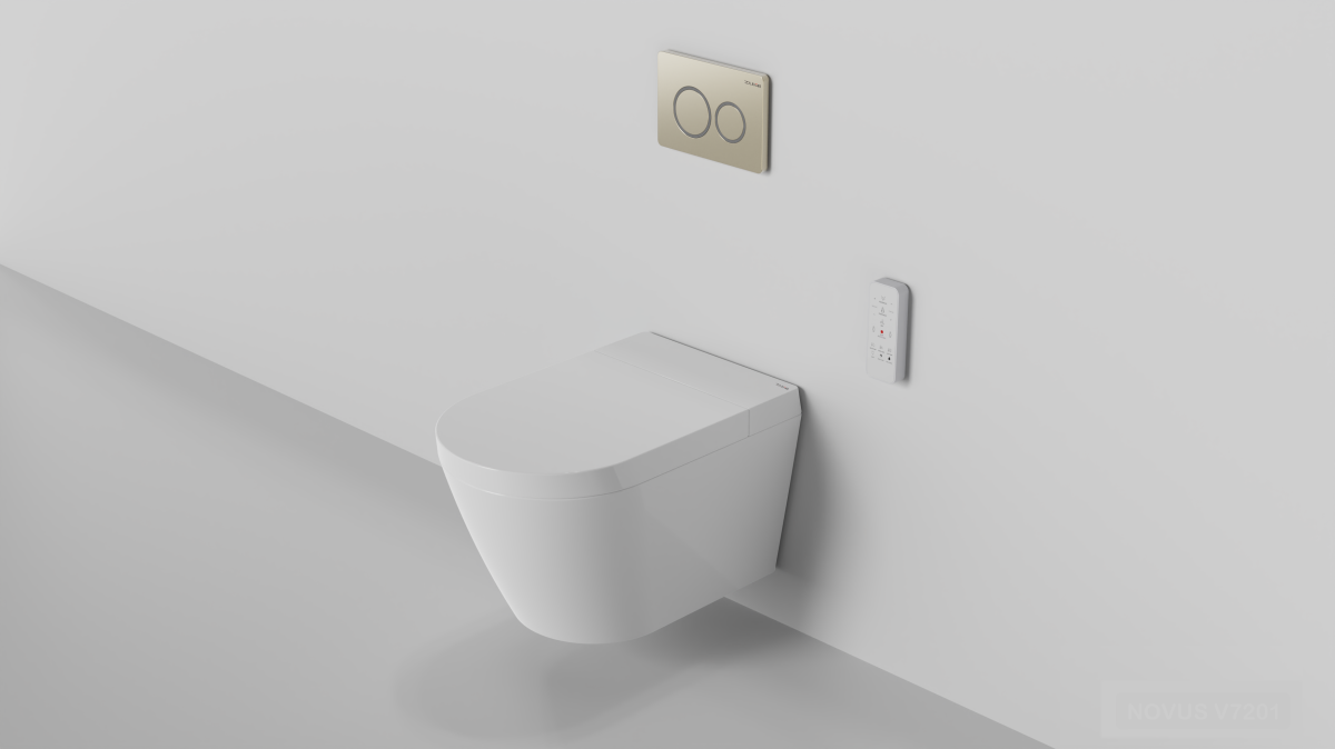 Zumi Novus V7201 Wall-Hung Smart Toilet Suite with In-Wall Cistern, Push Plate and Remote – official Zumi gallery – Novus Wall Hung Smart Bidet Suite