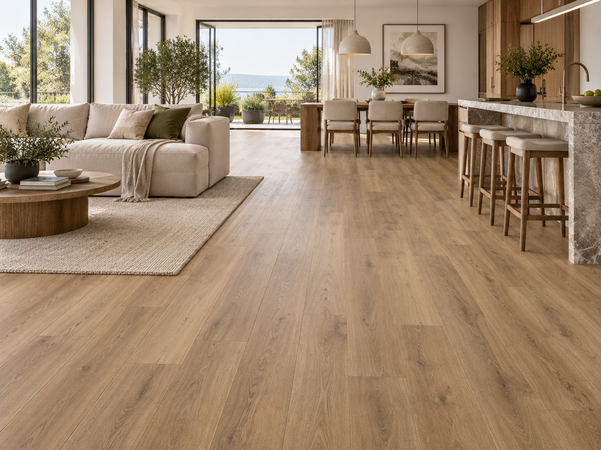 McCall Oak hybrid flooring installed in a premium open-plan Australian home