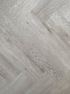 Obsidian Grey Leaf Waterproof Hybrid Herringbone Flooring 9mm