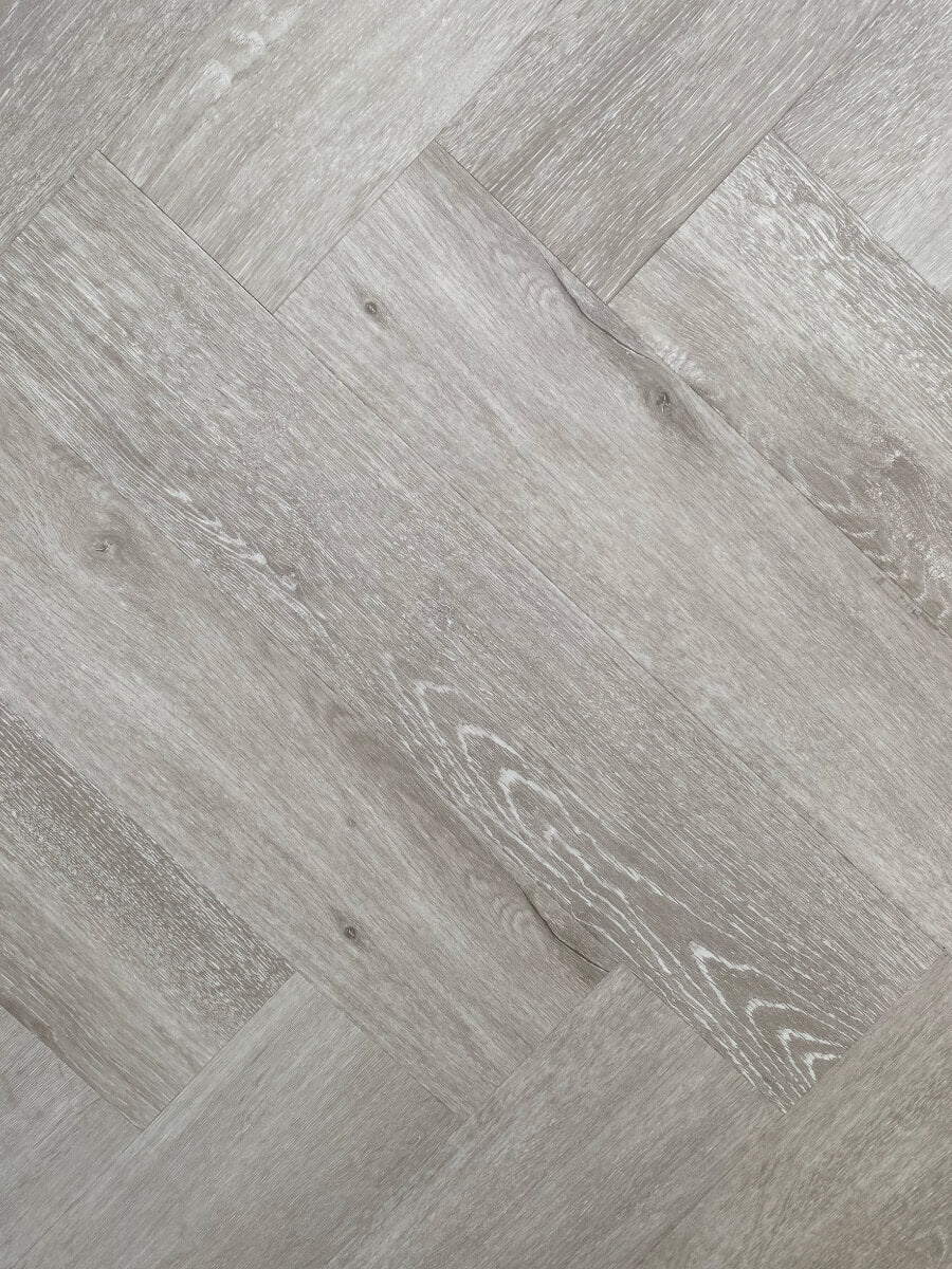 Obsidian Grey Leaf waterproof hybrid herringbone flooring product image