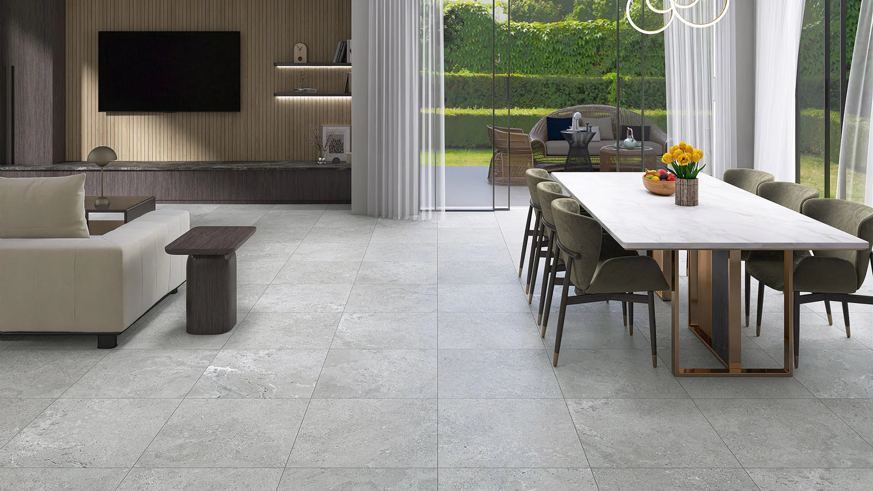 Perlato  Bianco Porcelain Tile