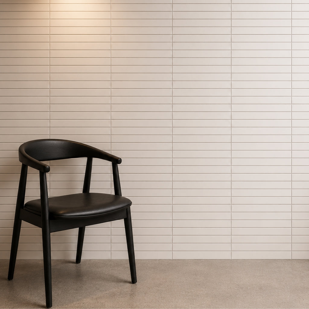 Porcelain Flat Mosiac White  Tile 15X145 mm