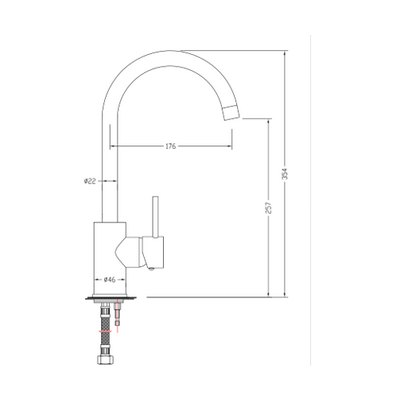 Sink mixer dimensions