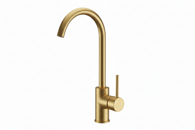 Sink Mixer Tap | 360° Swivel Gooseneck Laundry Kitchen | WELS | Brushed Gold