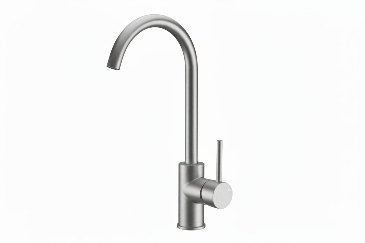 Sink Mixer Tap | 360° Swivel Gooseneck Laundry Kitchen | WELS | Brushed Nickel