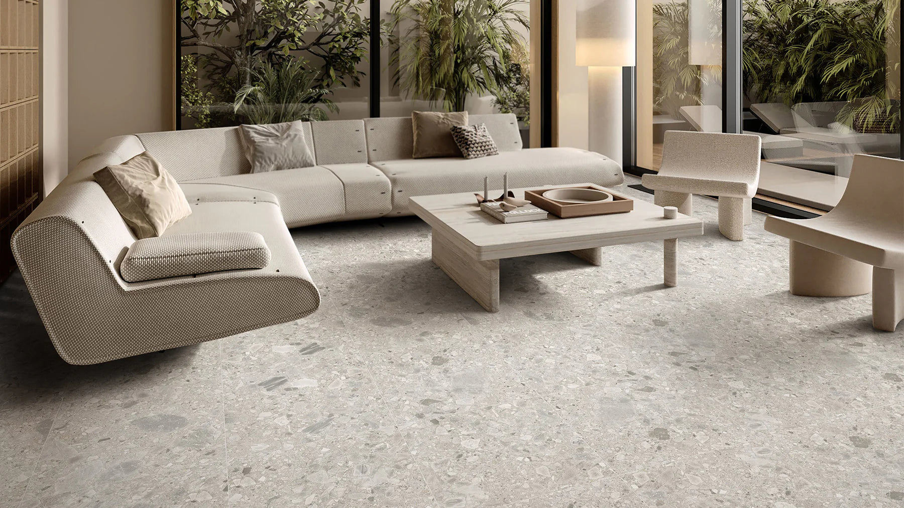 Terrazzo Ceppo  Light Grey  Porcelain Tile