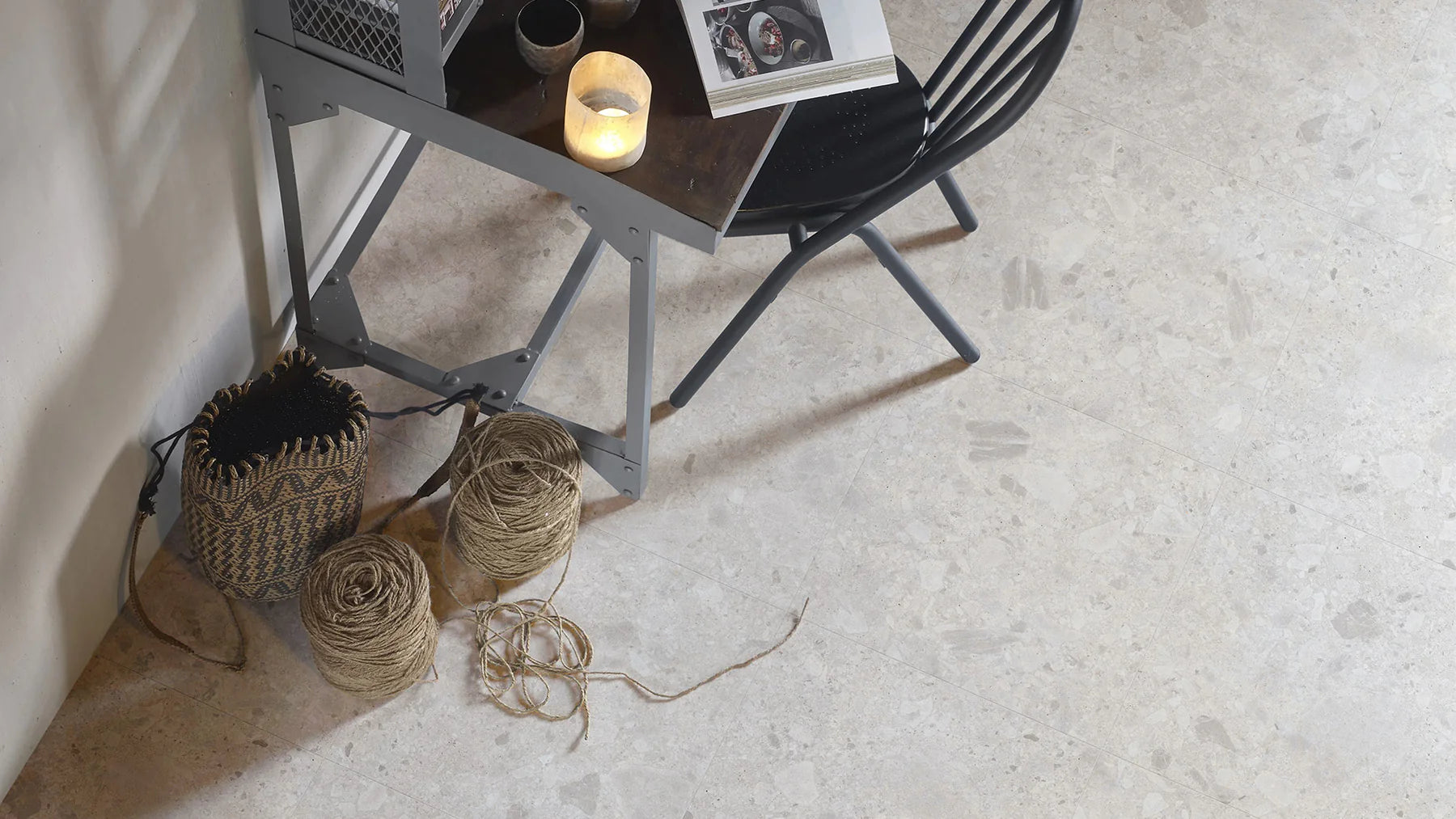 Terrazzo Ceppo  White Porcelain Tile