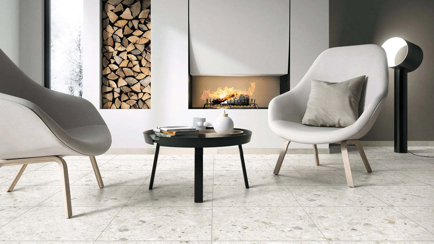 Terrazzo Marshmallow Porcelain Stone Tile