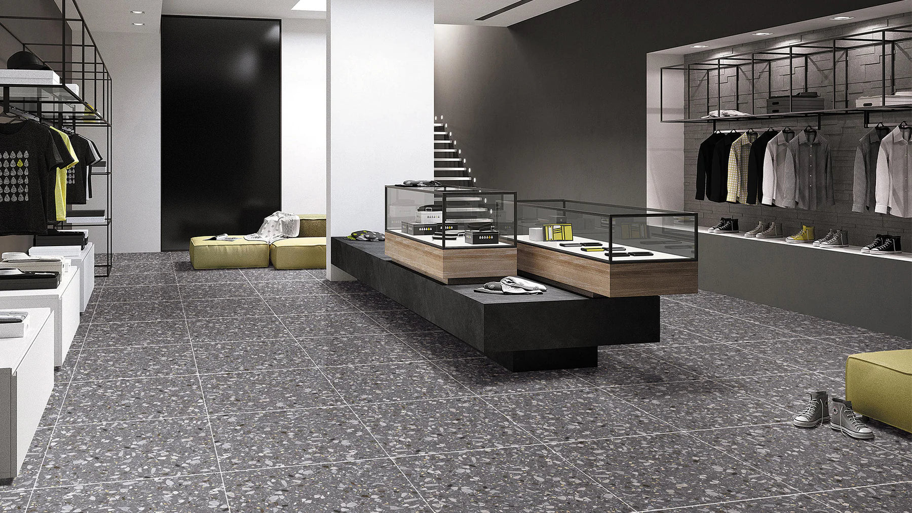 Terrazzo Nero Porcelain Stone Tile