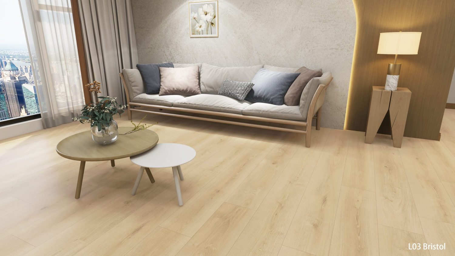 TimberFlow Bristol water-resistant laminate flooring render image