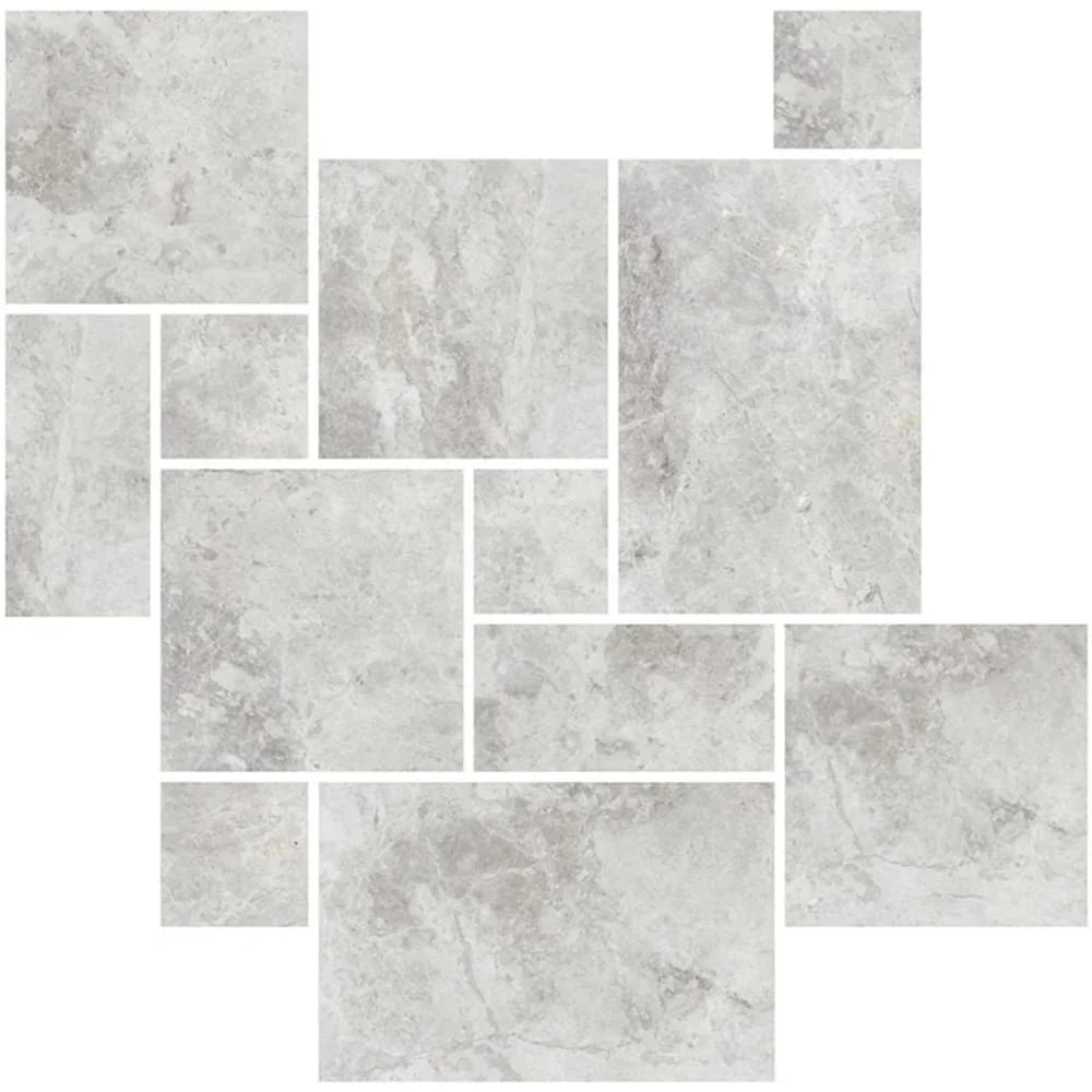 Tundra Grey French Pattern tile close-up