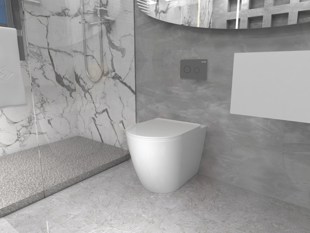 Zumi Venus Toilet Suite with R&T Concealed Cistern and Flush Plate – official Zumi gallery – Venus Wall Faced Floor Pan
