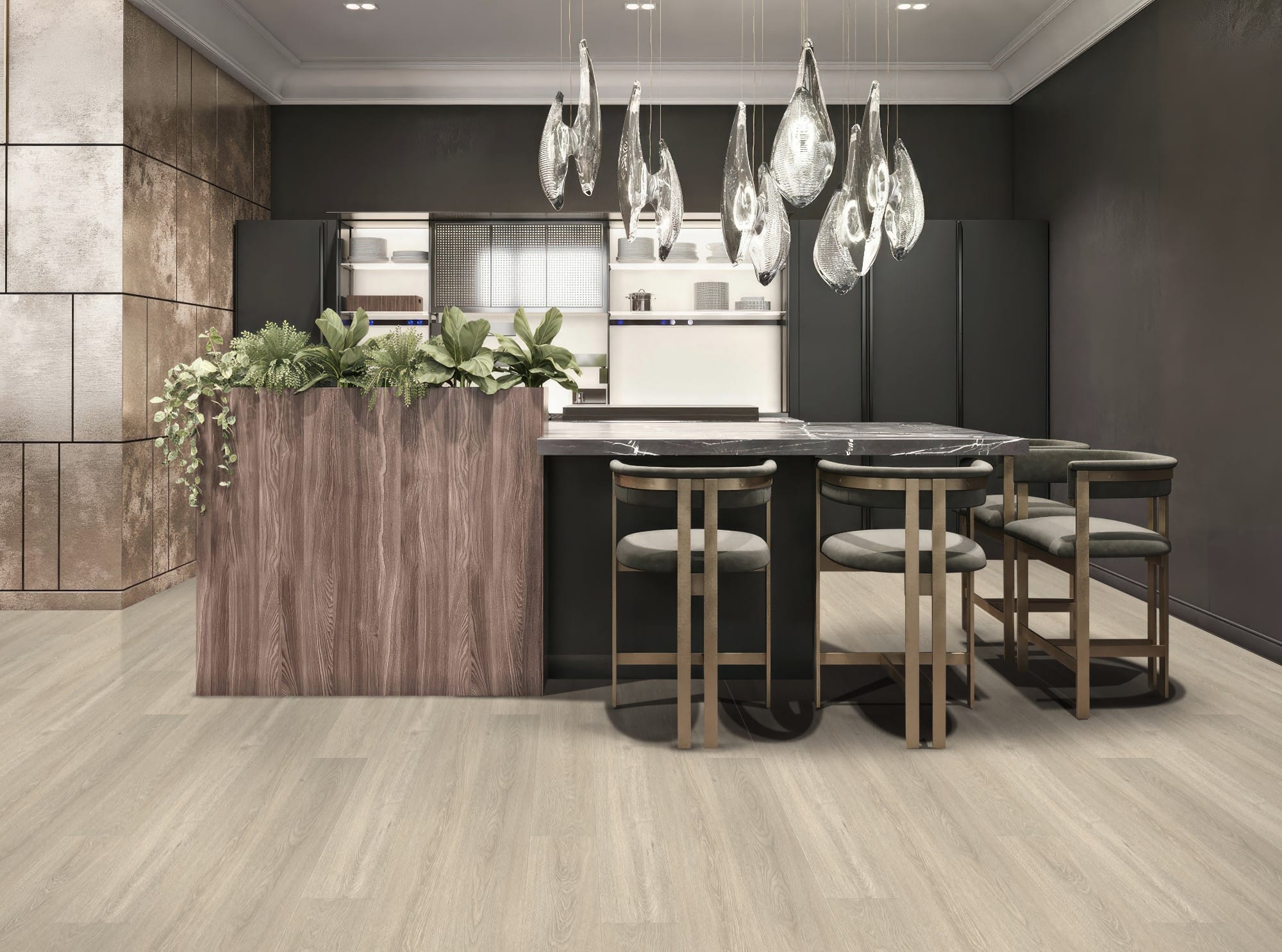 AquaGlow Berlin Oak waterproof laminate flooring render image