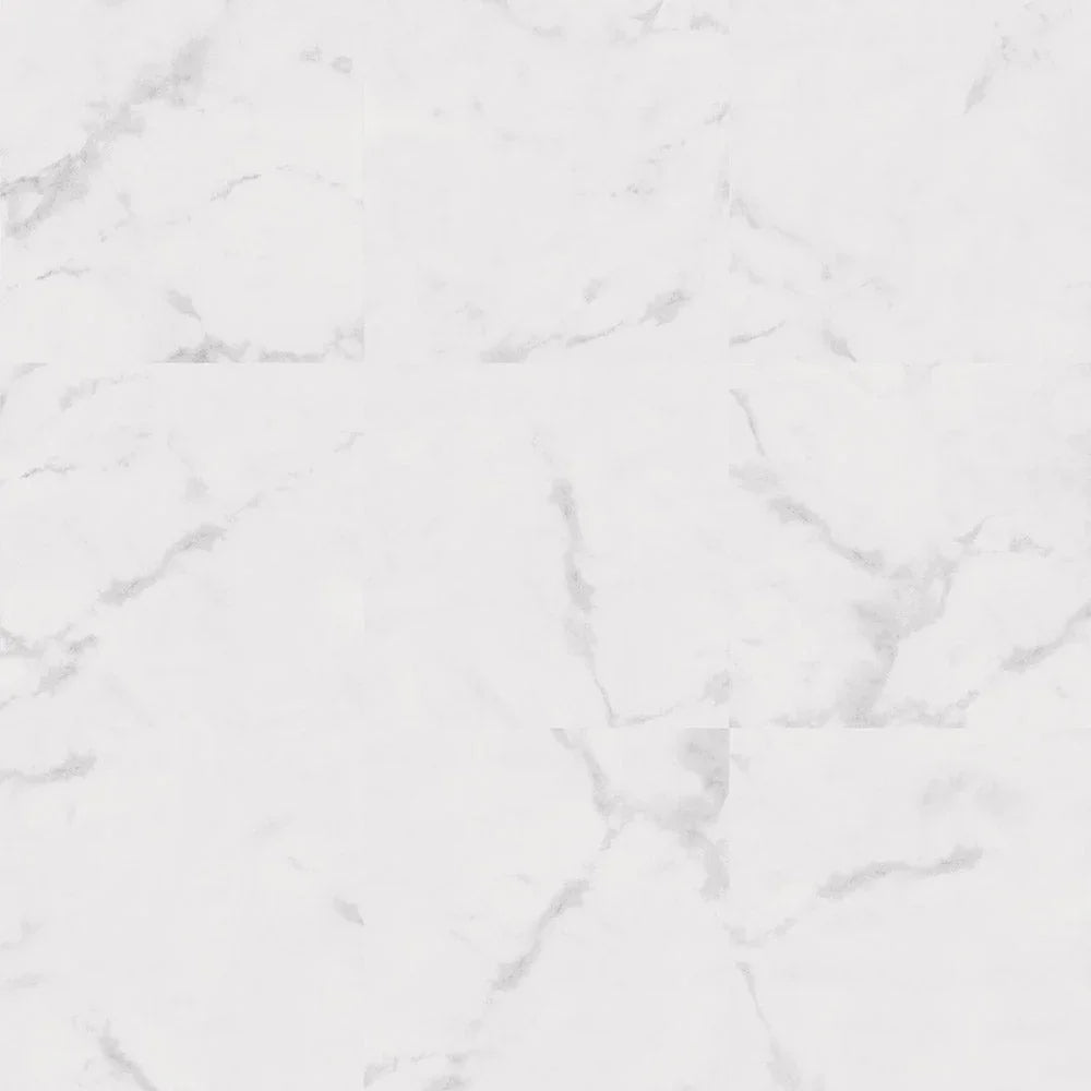 Carrara Bianco marble look porcelain tile