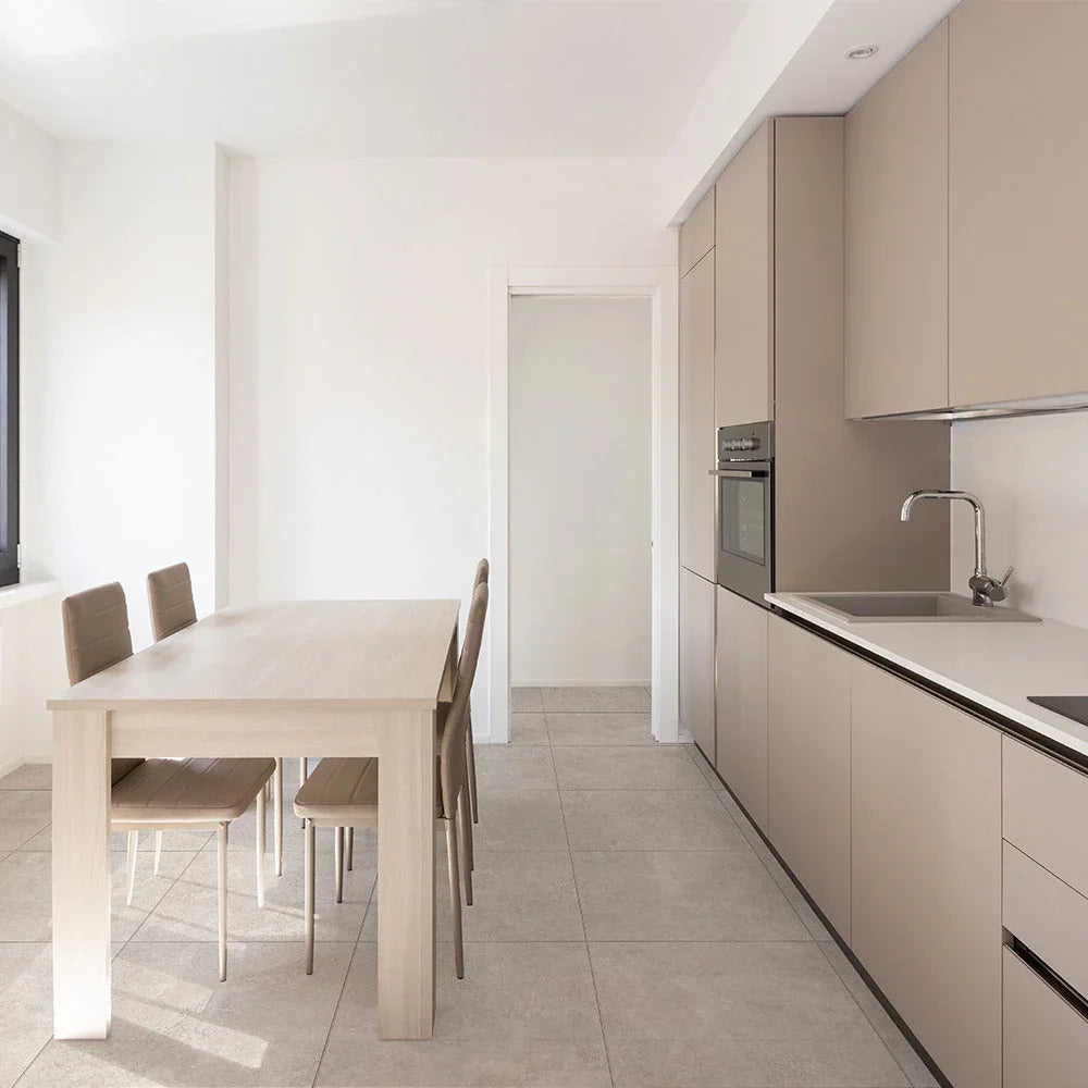 Castella travertine look porcelain tile room application