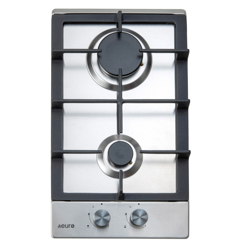 Euro ECT30GX 30cm two-burner stainless steel gas cooktop