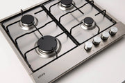 Euro ECT600GS 60cm four-burner stainless steel gas cooktop