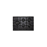 Euro Appliances ECT750GBK2 75cm black gas-on-glass cooktop