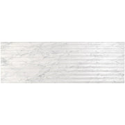 Fluted Marmi porcelain wall tile close-up