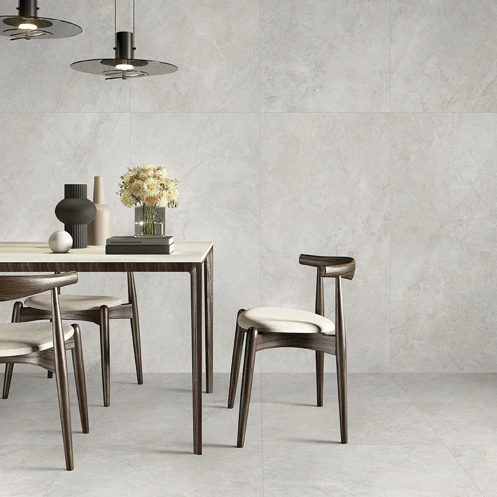 Memory Stone marble look porcelain tile lifestyle application