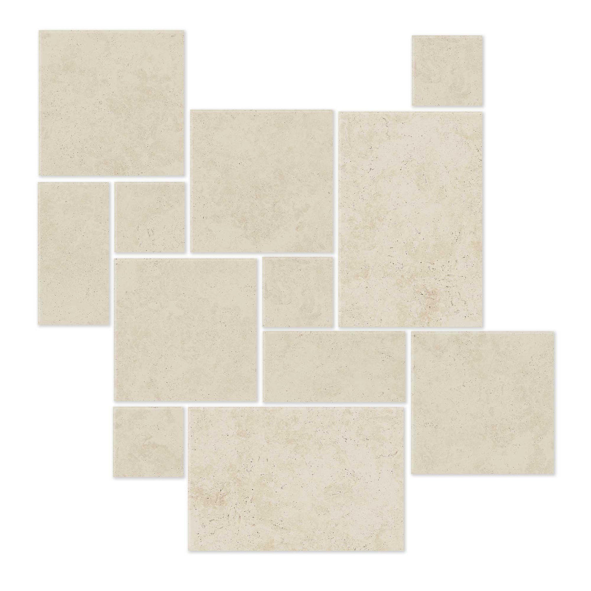 Metz Ivory French Pattern structured outdoor porcelain tile