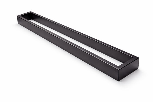 Modern Matte Black Square Single Towel Rail 600mm | SS304 Bathroom
