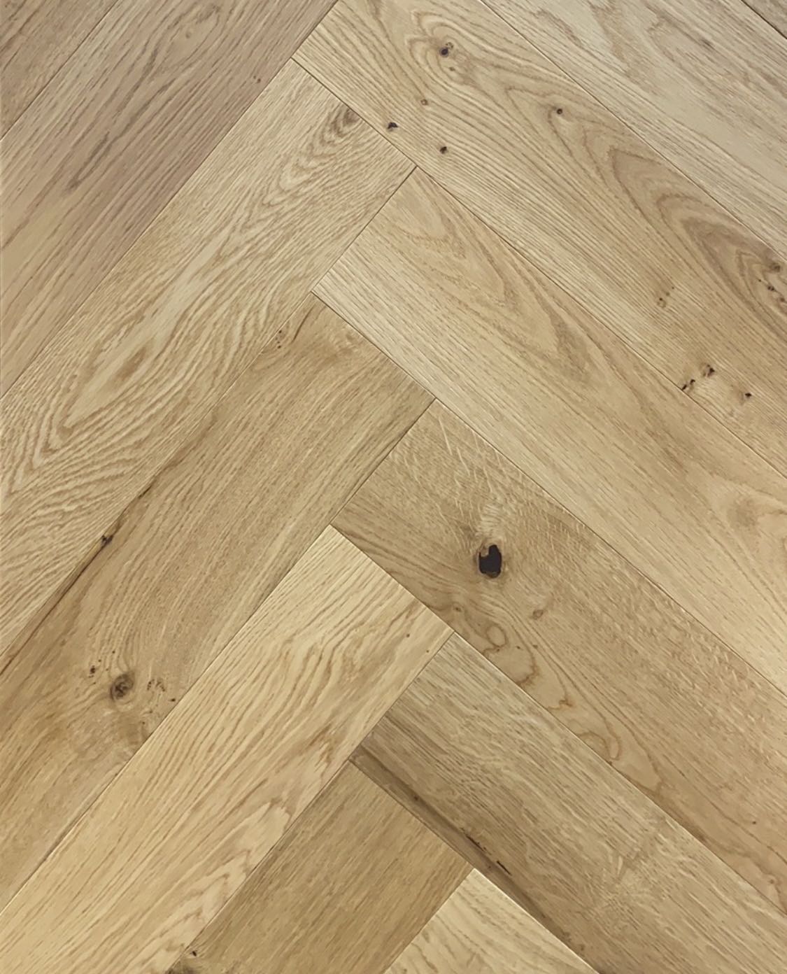 Natural Oak Herringbone Engineered Timber Flooring 14mm
