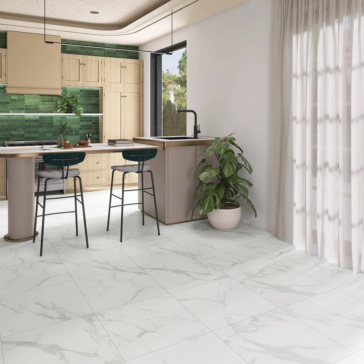carrara tile lifestyle installation