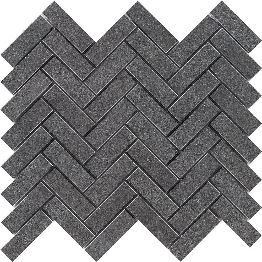 Paradigm Graphite herringbone mosaic detail