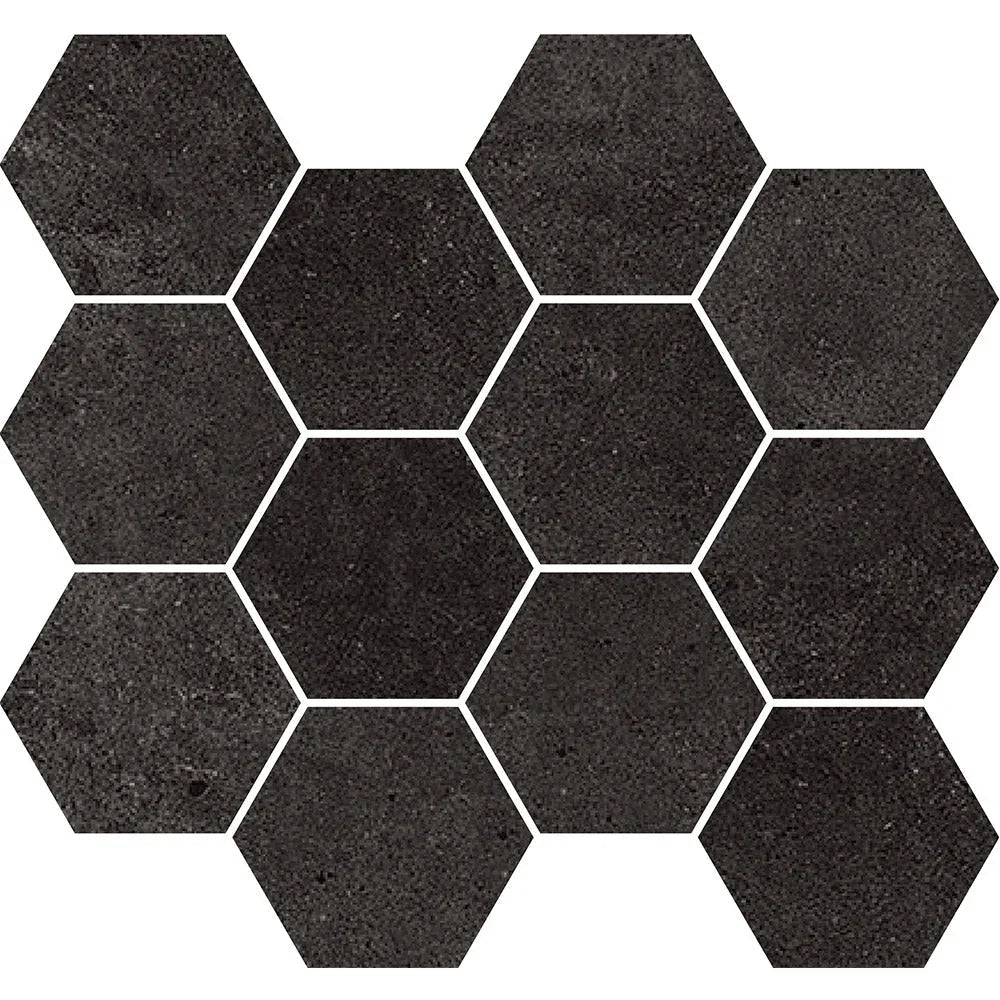 Paradigm Graphite hexagon mosaic tile