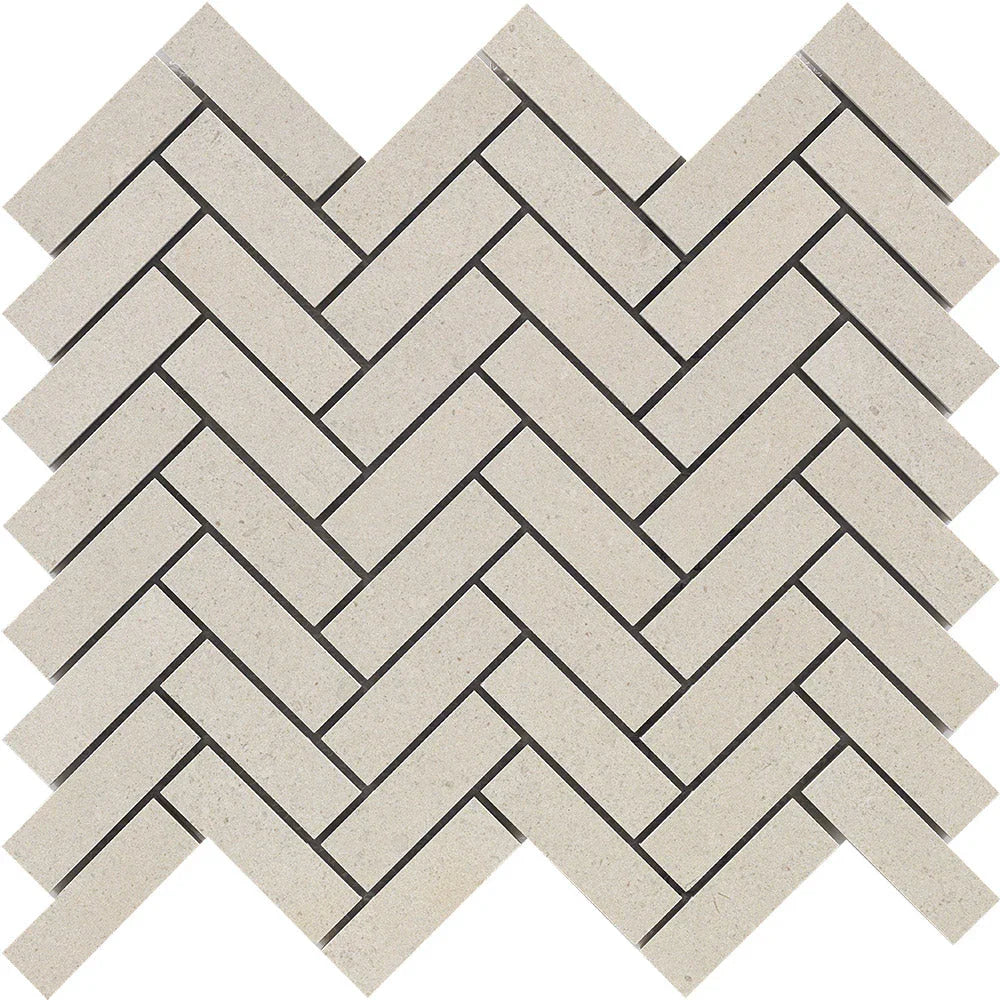 Paradigm White herringbone mosaic detail