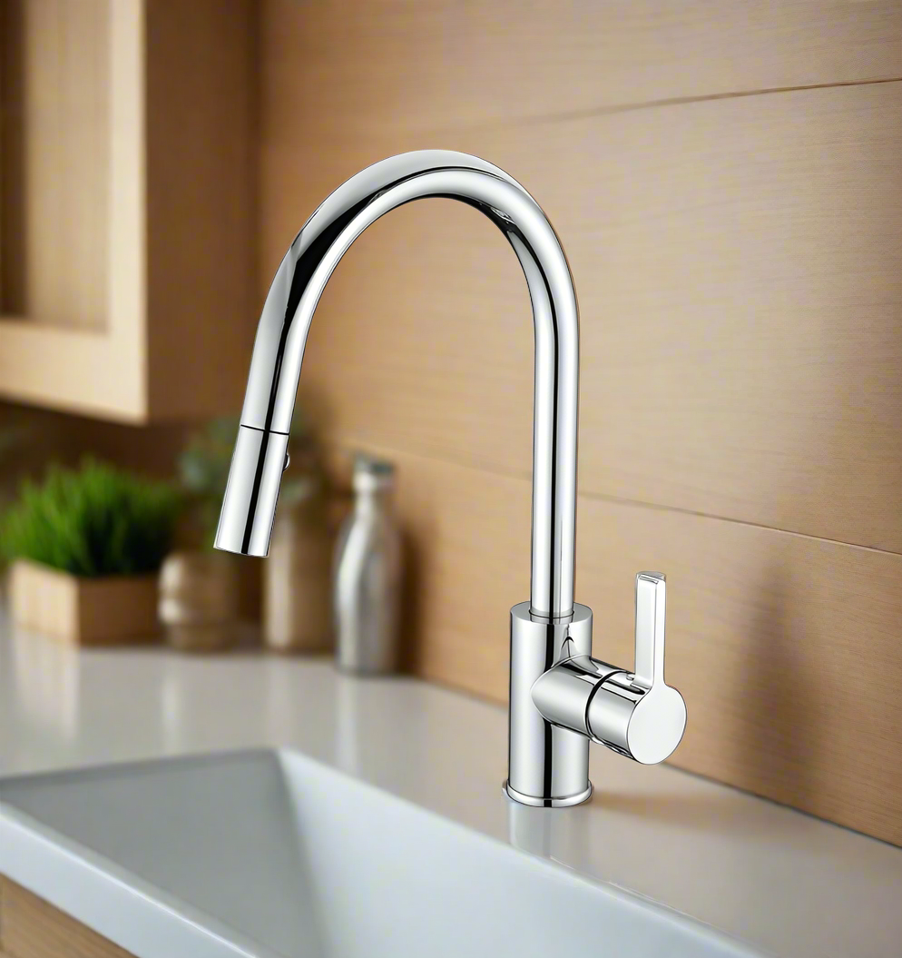 pullout kitchen mixer chrome