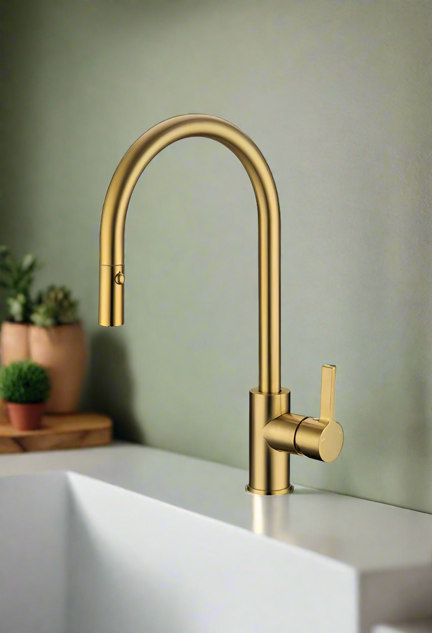 pullout kitchen mixer gold