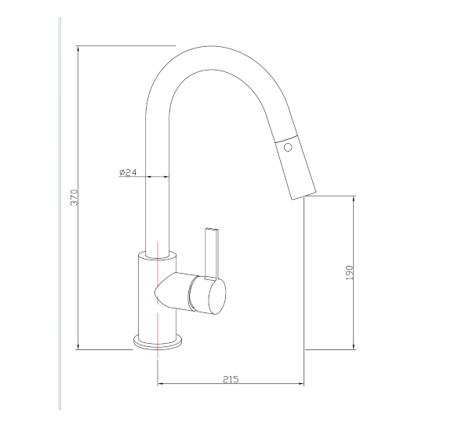 pullout mixer dimensions