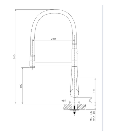 Removable mixer dimensions