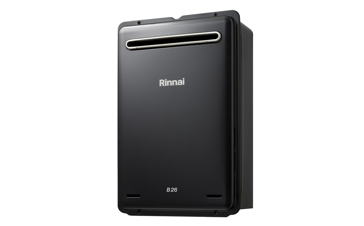 Rinnai B26 Black Gas Continuous Hot Water (right)