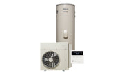 Enviroflo S 5.0kW Split Electric Heat Pump (tank + unit + controller) — range image; tank dimensions vary by capacity