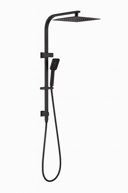 Premium 10" Rainfall Shower Head Set – Square Overhead & 3-Mode Handheld Spray | WELS Rated