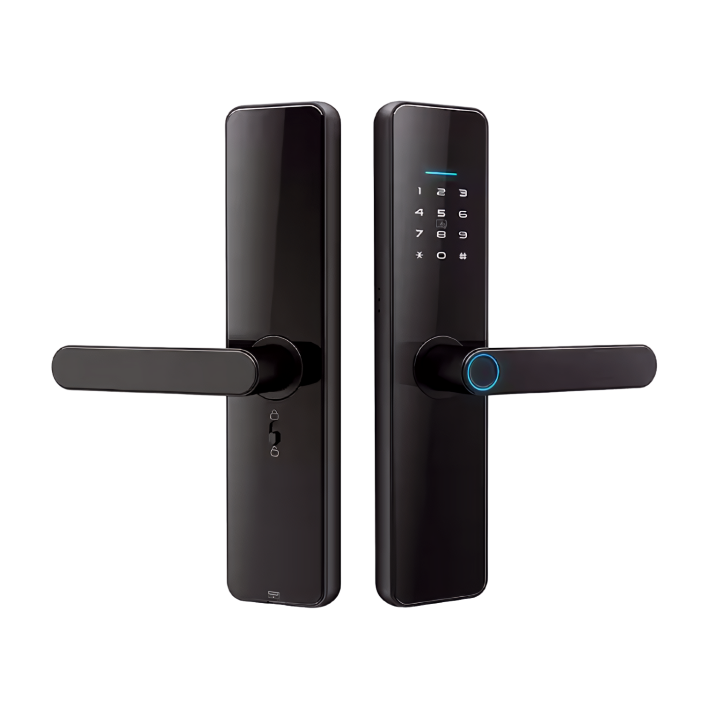 Entrance Door Smart Lock – Black Digital Keyless Lock with Fingerprint & App Control
