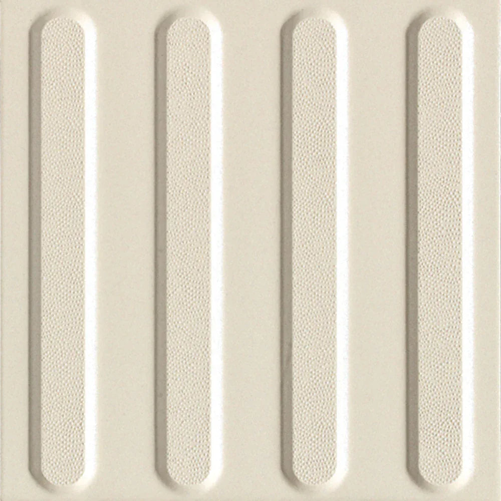Tectile White directional porcelain tactile tile