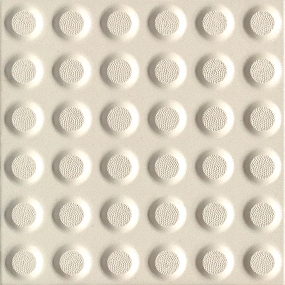 Tectile White multidirectional porcelain tactile tile close-up