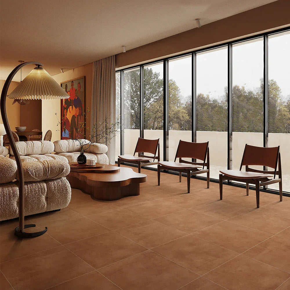 Terracotta porcelain tile lifestyle application