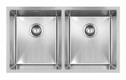 Stainless steel double basin kitchen sink 