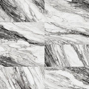Touche Zebre marble-look porcelain tile close-up