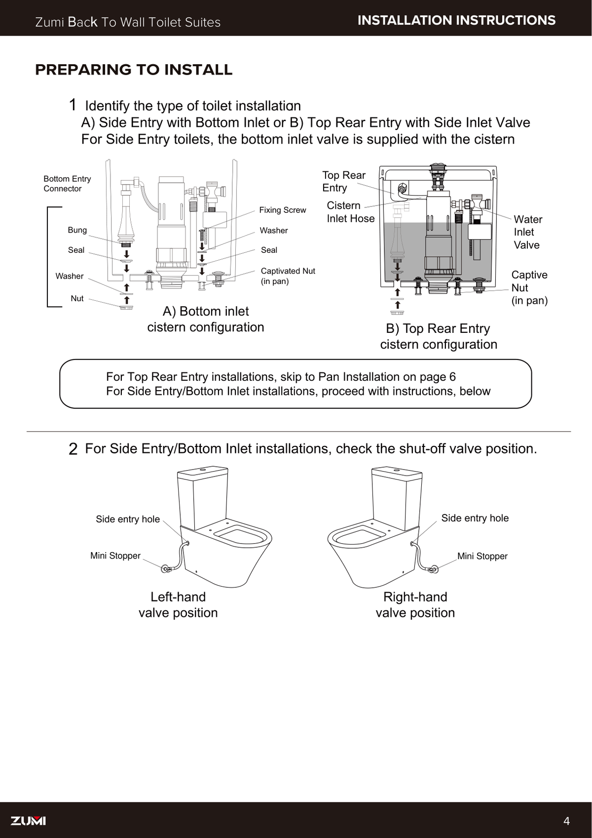 Zumi Zero Extra High Rimless Back-to-Wall Toilet Suite Installation